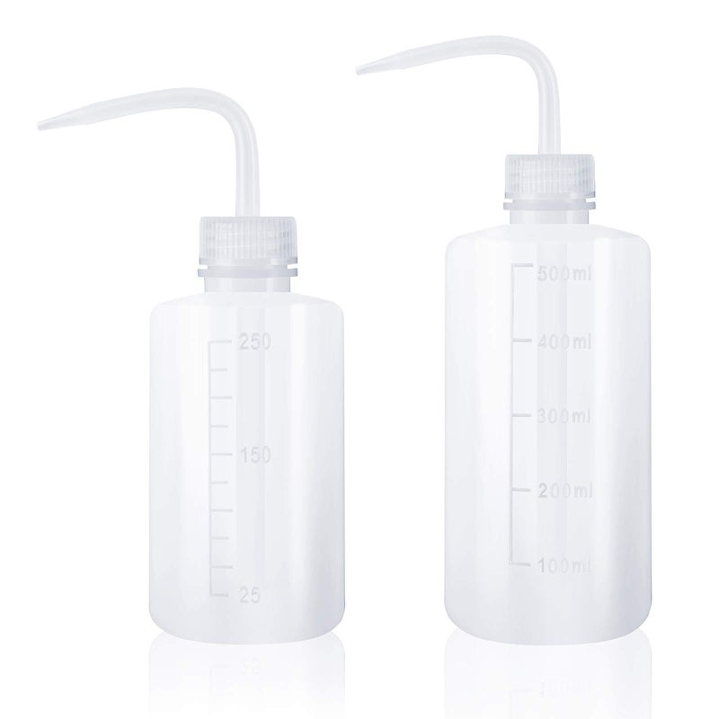 Oubest Squeeze Washing Bottle Succulent Watering Bottle 250ml + 500ml Water Squirt Irrigation Squeeze Sprinkling Can Plastic Wash Plant 2pc - Image 1